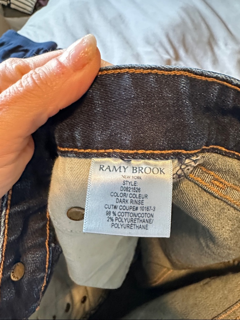 Ramy Brook Helena High-Rise Skinny Jeans - Dark Rinse with Gold Buttons - Picture 5 of 7